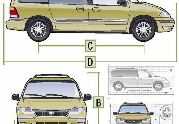Ford Windstar (Форд Виндстар) - чертежи (рисунки) автомобиля